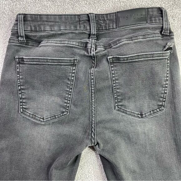 Pistola Jeans Women’s 26* Black Wash Skinny Leg Low Rise Frayed Hem Stretch - Picture 6 of 16